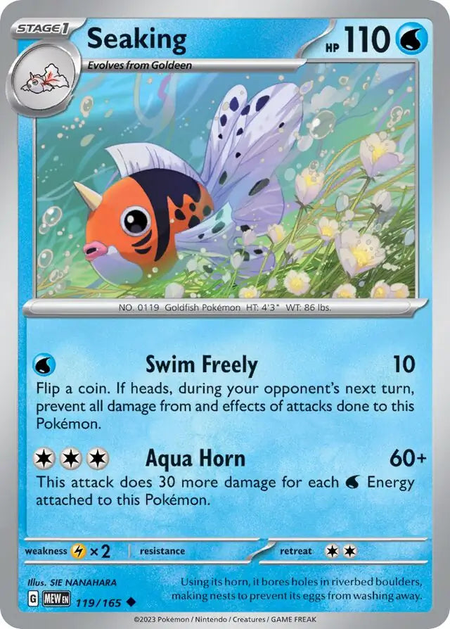 119/165 Seaking 151 Pokémon Card