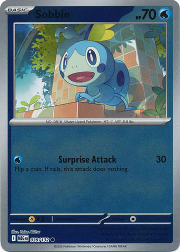 039/132 Sobble Reverse Holo Mega Evolution Pokémon Card
