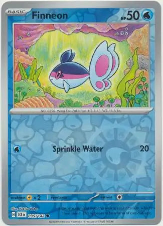 035/142 Finneon Reverse Holo Stellar Crown Pokémon Card
