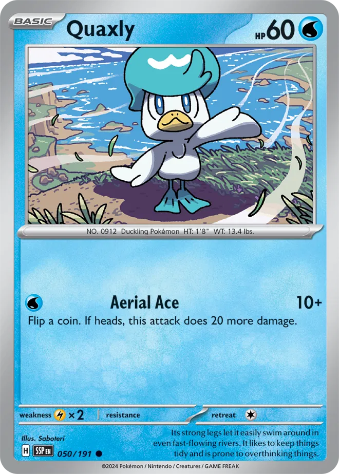 050/191 Quaxly Surging Sparks Pokémon Card