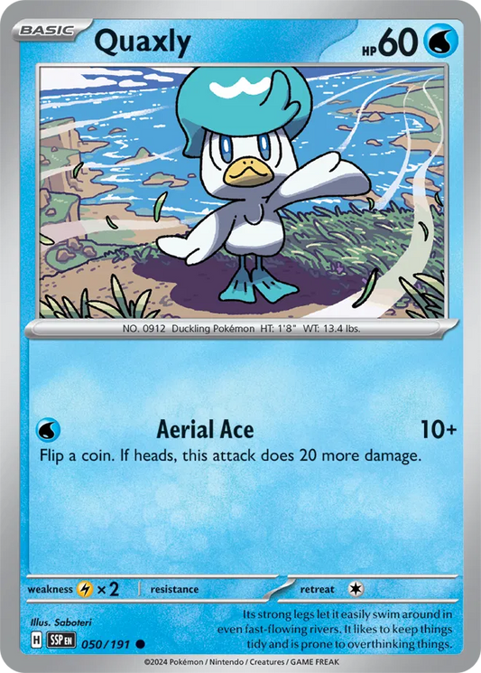 050/191 Quaxly Surging Sparks Pokémon Card