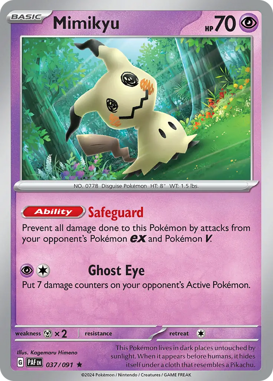 037/091 Mimikyu Paldean Fates Pokémon Card