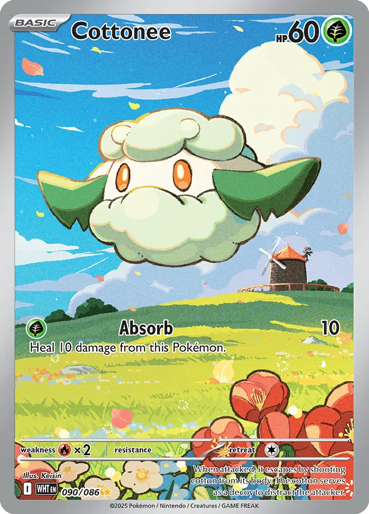 090/086 Cottonee White Flare Pokémon Card