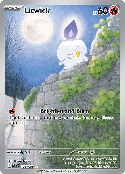 101/086 Litwick White Flare Pokémon Card