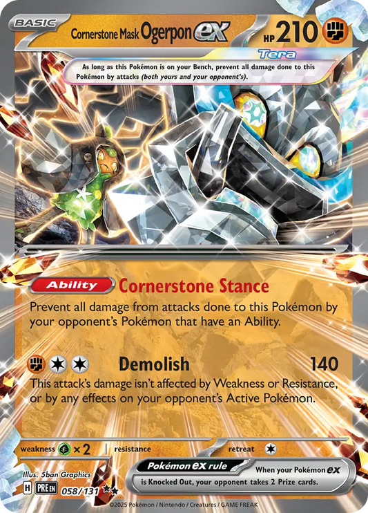 058/131 Cornerstone Mask Ogerpon ex Prismatic Evolutions Pokémon Card