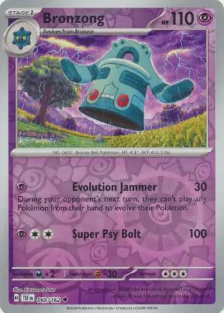 069/162 Bronzong Reverse Holo Temporal Forces Pokémon Card