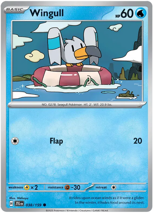 038/159 Wingull Journey Together Pokémon Card