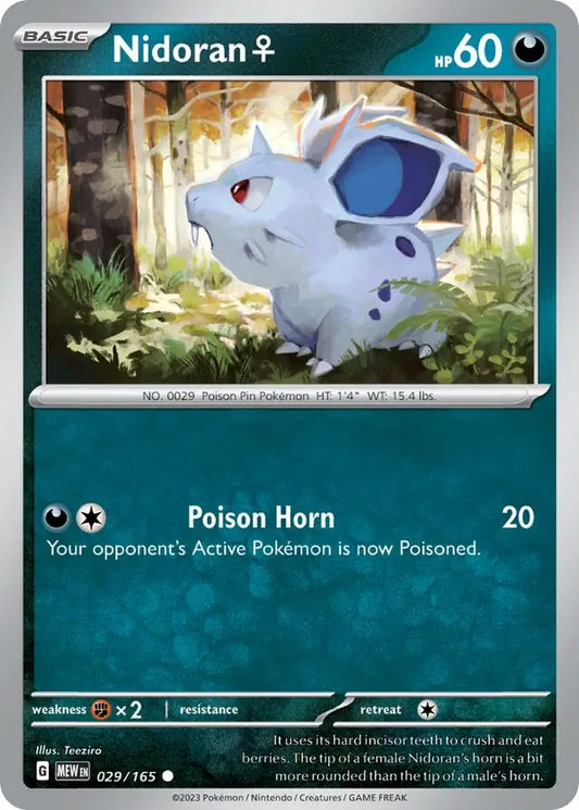 029/165 Nidoran 151 Pokémon Card