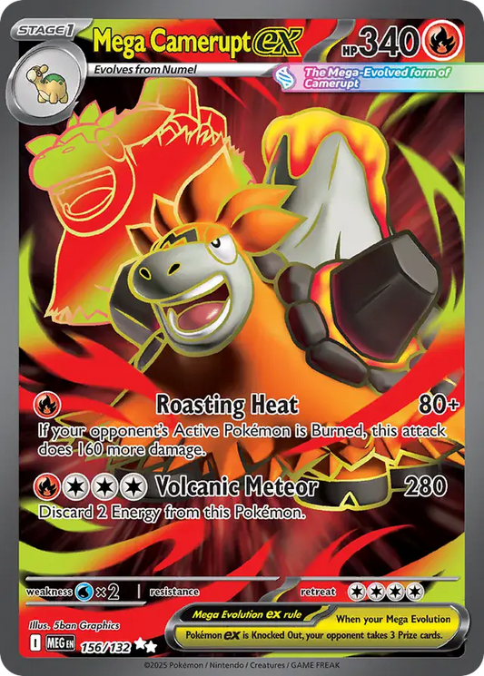 156/132 Mega Camerupt ex Mega Evolution Pokémon Card