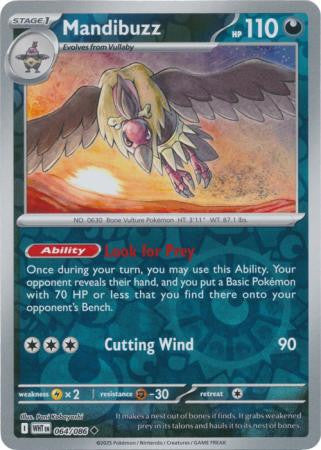 064/086 Mandibuzz Reverse Holo White Flare Pokémon Card