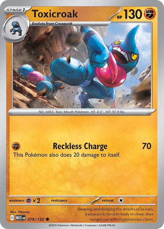 079/132 Toxicroak Mega Evolution Pokémon Card