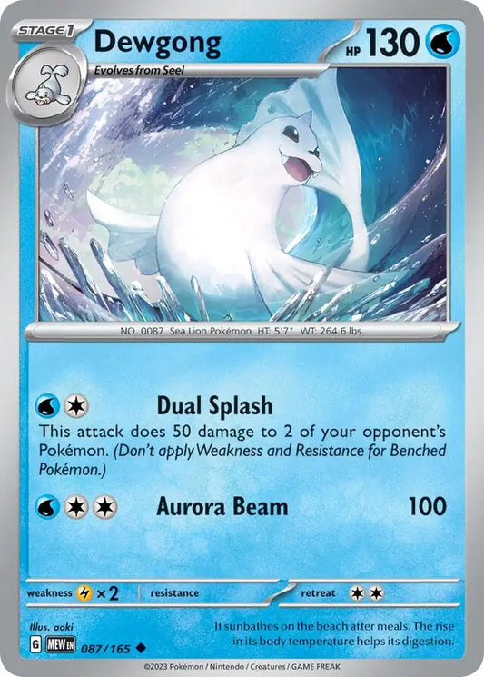 087/165 Dewgong 151 Pokémon Card