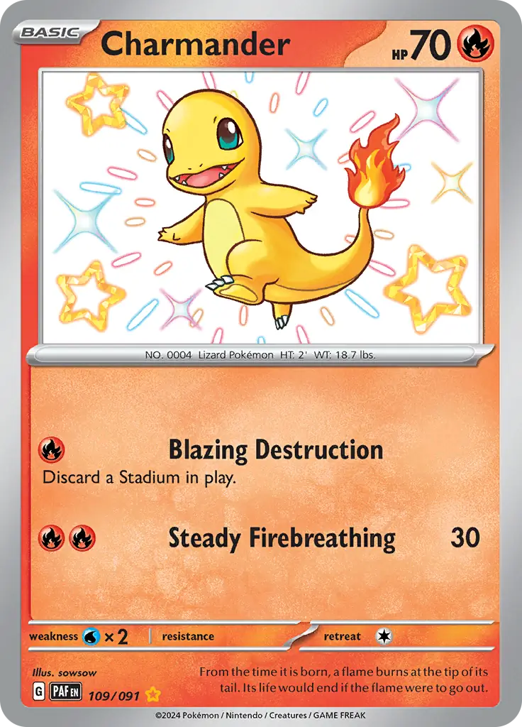 109/091 Charmander Paldean Fates Pokémon Card