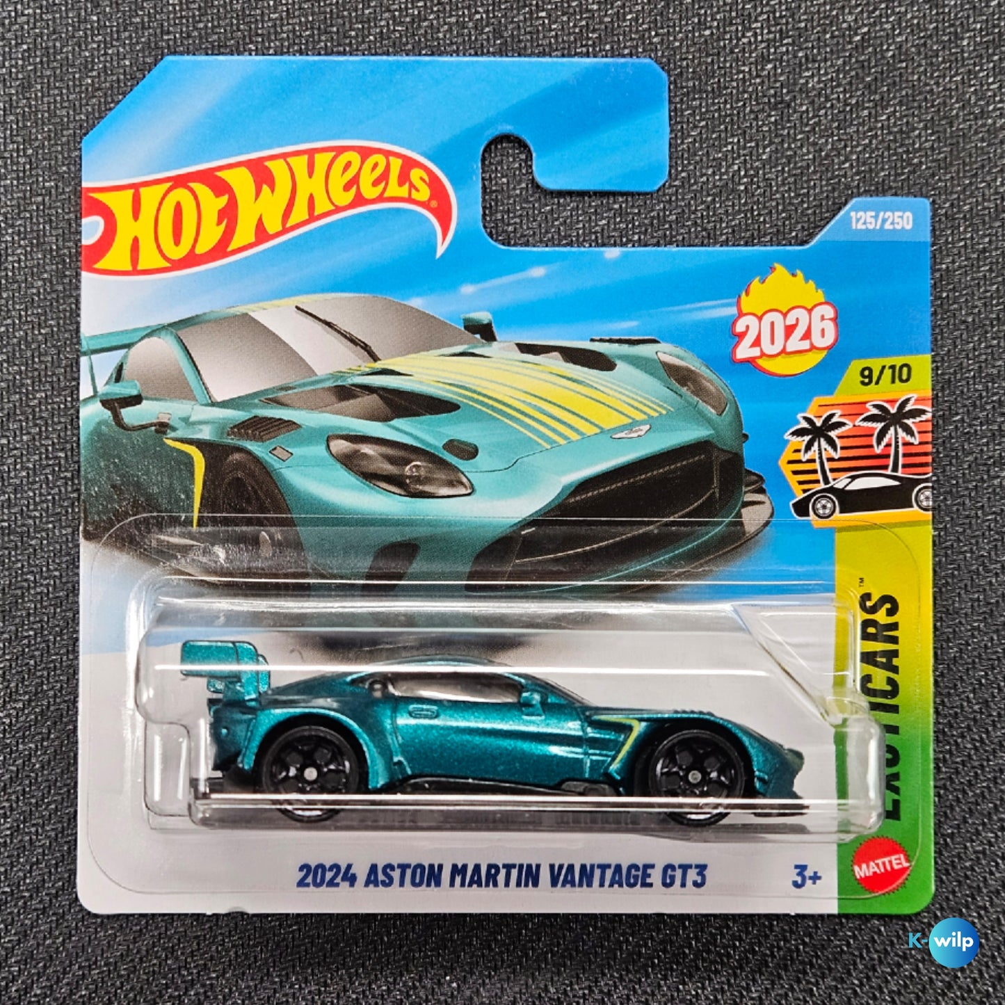 125/250 2024 Aston Martin Vantage GT3 2026 Mainline Hot Wheels Short Card Mattel