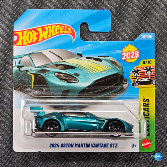 125/250 2024 Aston Martin Vantage GT3 2026 Mainline Hot Wheels Short Card Mattel