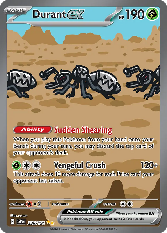 236/191 Durant ex Surging Sparks Pokémon Card