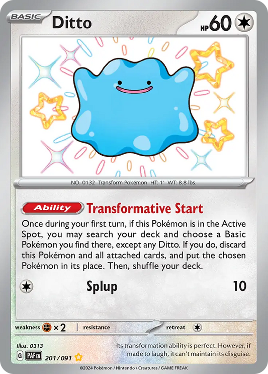 201/091 Ditto Paldean Fates Pokémon Card
