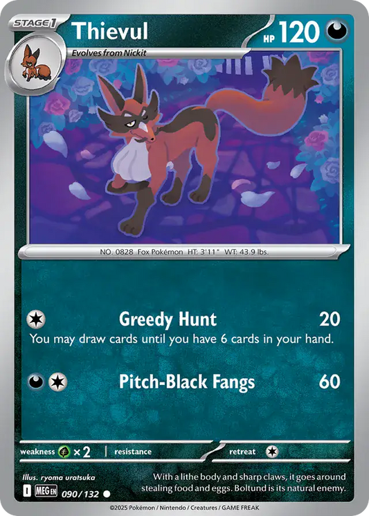 090/132 Thievul Mega Evolution Pokémon Card