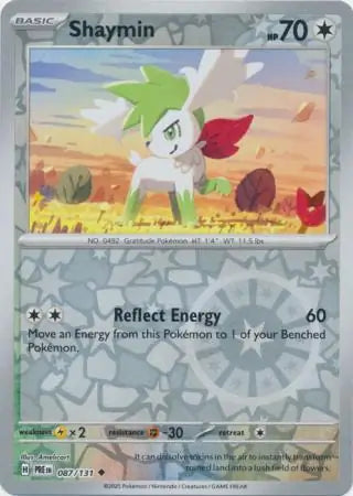 087/131 Shaymin Reverse Holo Prismatic Evolutions Pokémon Card