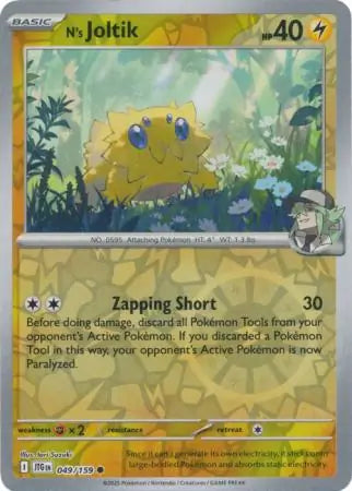 049/159 N's Joltik Reverse Holo Journey Together Pokémon Card