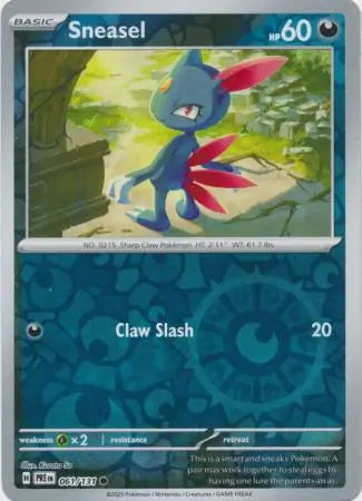 061/131 Sneasel Reverse Holo Prismatic Evolutions Pokémon Card