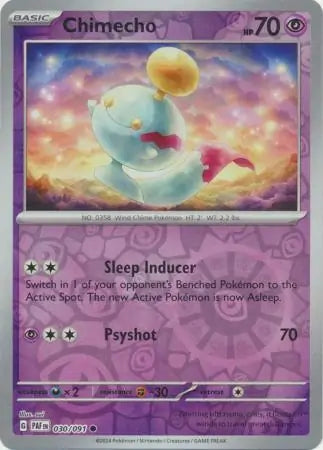 030/091 Chimecho Reverse Holo Paldean Fates Pokémon Card
