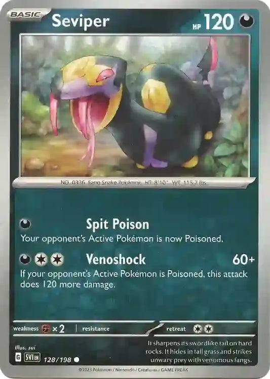 128/198 Seviper Scarlet & Violet Base Set Pokémon Card