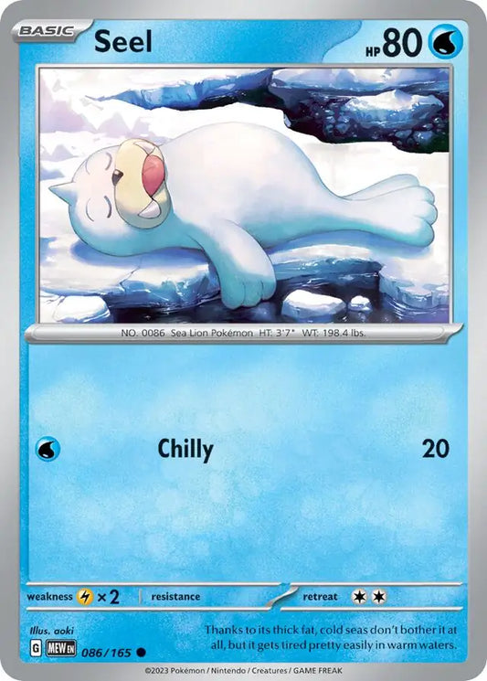 086/165 Seel 151 Pokémon Card