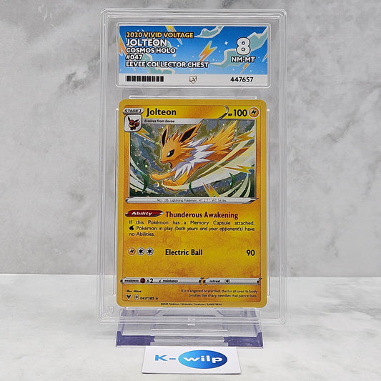 Jolton 047/185 English Vivid Voltage Cosmos Holo Pokémon Card ACE Graded 8