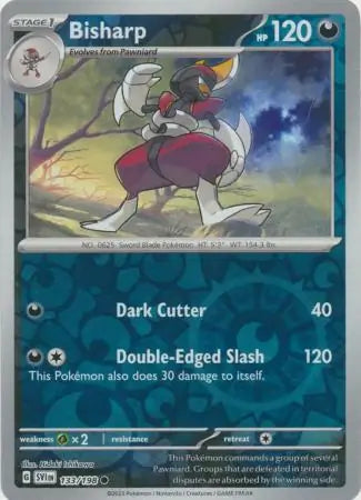 133/198 Bisharp Reverse Holo Scarlet & Violet Base Set Pokémon Card