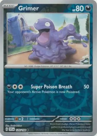 126/198 Grimer Reverse Holo Scarlet & Violet Base Set Pokémon Card