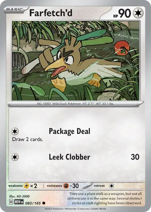 083/165 Farfetch'd 151 Pokémon Card