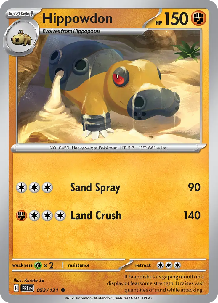 053/131 Hippowdon Prismatic Evolutions Pokémon Card