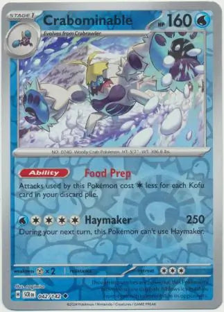 042/142 Crabominable Reverse Holo Stellar Crown Pokémon Card