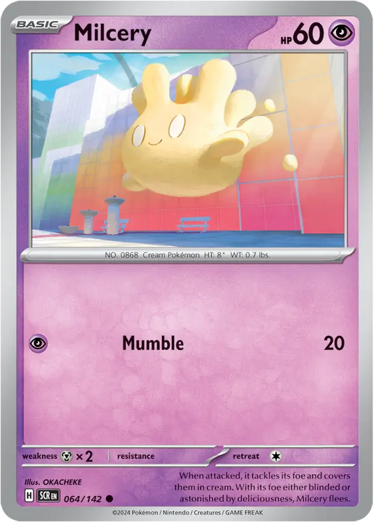 064/142 Milcery Stellar Crown Pokémon Card