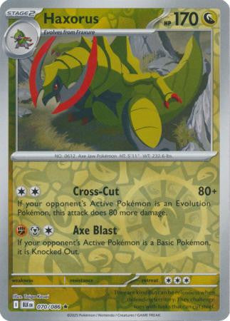 070/086 Haxorus Reverse Holo Black Bolt Pokémon Card