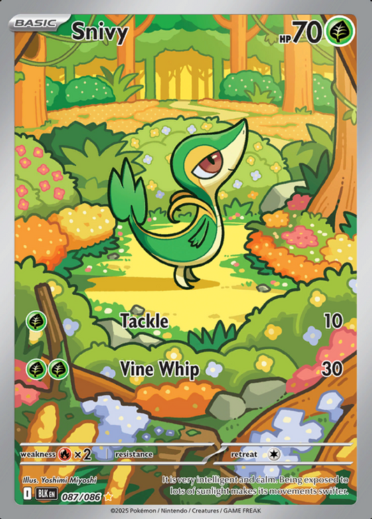 087/086 Snivy Illustration Rare Black Bolt Pokémon Card