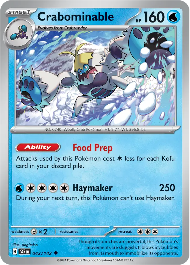 042/142 Crabominable Stellar Crown Pokémon Card