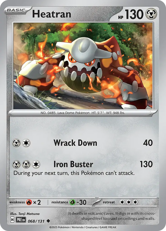 068/131 Heatran Prismatic Evolutions Pokémon Card