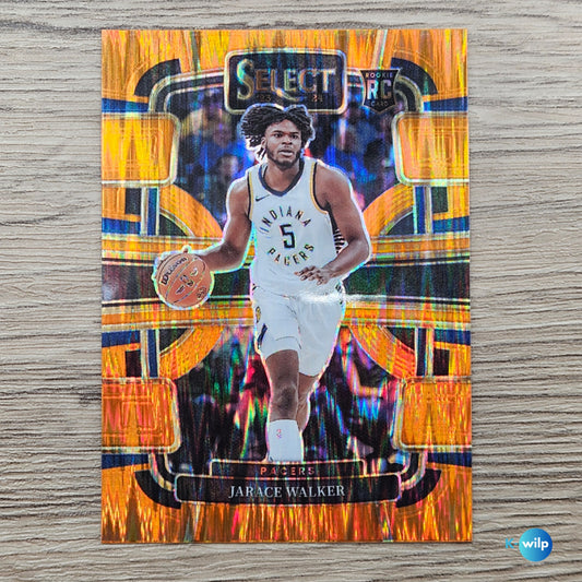 086 Jarace Walker Indiana Pacers Orange Flash Prizm Concourse 2023-24 Panini Select NBA Trading Card