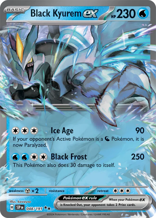 048/191 Black Kyurem ex Surging Sparks Pokémon Card
