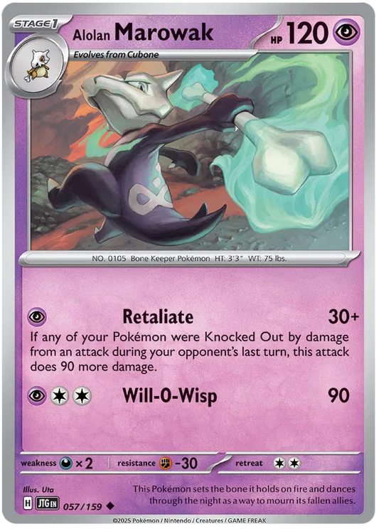 057/159 Alolan Marowak Journey Together Pokémon Card