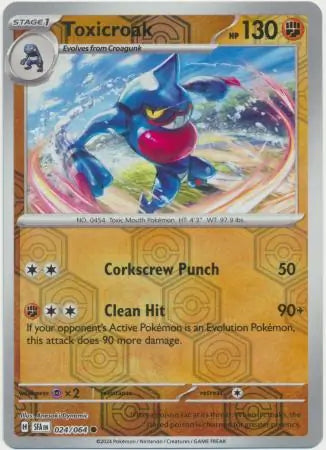 024/064 Toxicroak Reverse Holo Shrouded Fable Pokémon Card