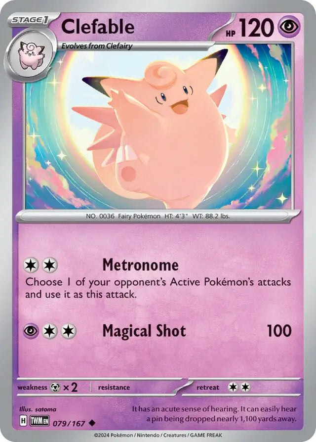 079/167 Clefable Twilight Masquerade Pokémon Card