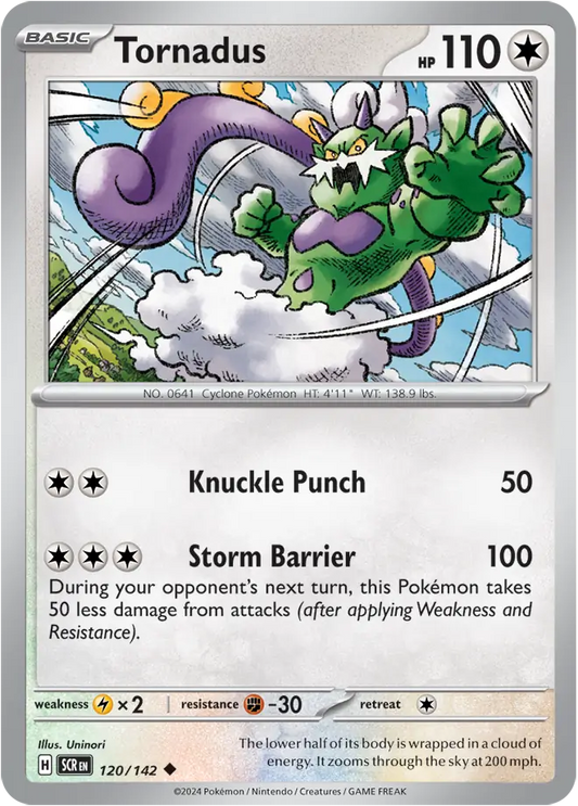 120/142 Tornadus Stellar Crown Pokémon Card