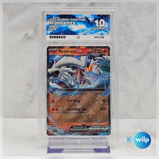 Reshiram EX Holo 030/159 English Journey Together Pokémon Card ACE Graded 10