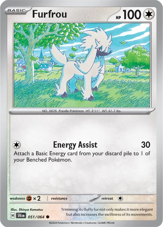 051/064 Furfrou Shrouded Fable Pokémon Card