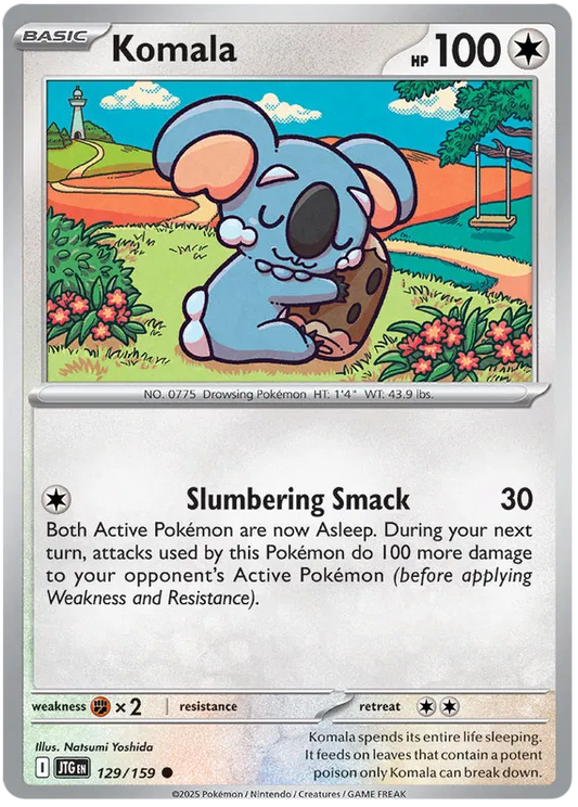 129/159 Komala Journey Together Pokémon Card