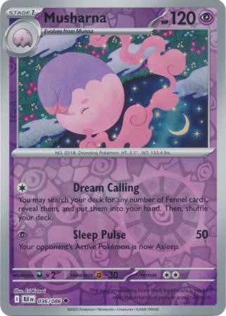 036/086 Musharna Reverse Holo Black Bolt Pokémon Card