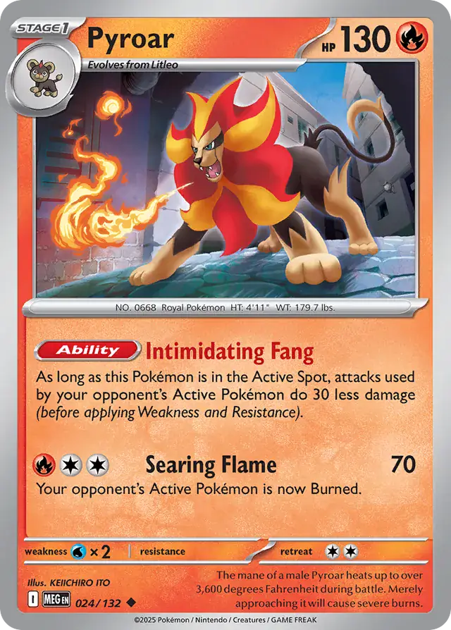 024/132 Pyroar Mega Evolution Pokémon Card